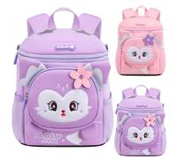 Sac à dos d'école pour filles, sac à dos mignon école maternelle cartable pour les élèves du primaire de 1ère à 2e année, résistant aux éclaboussures, sac à dos ultra léger pour bébé et enfant, Rose 2