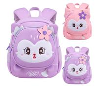 Sac à dos d'école pour filles, sac à dos mignon école maternelle cartable pour les élèves du primaire de 1ère à 2e année, résistant aux éclaboussures, sac à dos ultra léger pour bébé et enfant, Rose 1