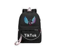 Sac à dos d'école pour filles Tik Tok Noir 45 cm Noir G