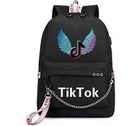 Sac à dos d'école pour filles Tik Tok Noir 45 cm Noir G
