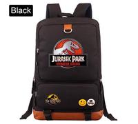 Sac à dos d'école pour hommes et filles - D33-25 - Aventure dinosaure Jurassic Park - Noir - Enfant