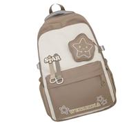 Sac à dos d'école pratique pour adolescents, grande capacité, sac à dos fonctionnel pour ordinateur portable, sac à dos décontracté, Brun, Bohème