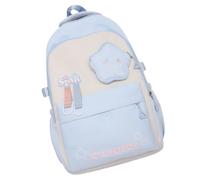 Sac à dos d'école pratique pour adolescents, grande capacité, sac à dos fonctionnel pour ordinateur portable, sac à dos décontracté, Bleu pâle, Bohème