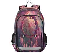 Sac à dos d'école primaire avec motif attrape-rêves rose rouge pour adolescents, maternelle robuste, imperméable, léger et durable pour enfants de 6 à 12 ans, Multicolore, Taille unique