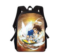 Sac à dos d'école primaire pour enfants, imprimé 3D, motif détective Conan, 40 cm, pour garçons et filles Noir