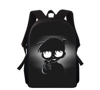 Sac à dos d'école primaire pour enfants, imprimé 3D, motif détective Conan, 40 cm, pour garçons et filles Noir