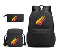 Sac à dos d'école Sac à crayons Épaule Trois pièces Sacs à dos pour enfants maternelle (A, taille unique)