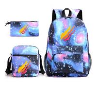 Sac à dos d'école Sac à crayons Épaule Trois pièces Sacs à dos pour enfants maternelle (B, taille unique)