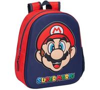 Sac à dos d'école SUPER MARIO - Design 3D - Adapté au chariot - Enfant - Rouge