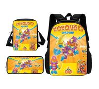 Sac à dos d'ecole SuperThings Wild Superzings pour enfant avec bandoulière, trousse à crayons, cartable pour garcons et filles, cadeau Noir