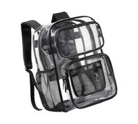 Sac à dos d'école transparent, avec matériaux en PVC résistant à l'eau et bandoulière renforcée robuste, sac à dos transparent en PVC transparent, Noir , One Size, Beauté de masse