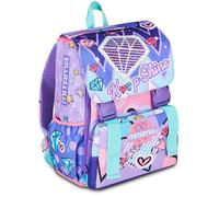 Sac à Dos d'école Triple Compartiment Mitama Double Diamant, Lilas, Sac à Dos Extensible, Poche Porte-Bouteille, Dossier préformé, école Primaire, Fille