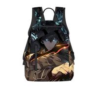 Sac à dos d'écolier 3D officiel Solo Leveling 3D inspiré du dessin animé Sac en polyester durable pour adolescents 38,1 cm, Stlye-1, 15Inch