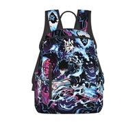 Sac à dos d'écolier 3D officiel Solo Leveling 3D inspiré du dessin animé Sac en polyester durable pour adolescents 38,1 cm, Stlye-10, 15Inch