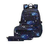 Sac à dos d'écolier à imprimé galaxie pour garçons Sac à dos pour l'école primaire, 3 pièces-a1-galaxy 01, 3Pcs Backpack Set, Sac à dos, voyage