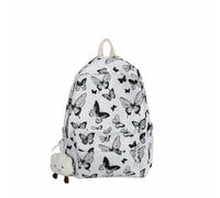 Sac à dos d'écolier, papillon mignon, sac à livres, sac d'école avec accessoires mignons, sac à dos esthétique pour adolescents, filles et femmes, grand (blanc, taille unique)