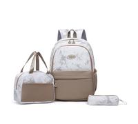 Sac à dos d'écolier pour fille - Ensemble de 3 pièces - Simplicité - Cartable avec sac à déjeuner et trousse à crayons - Sac à dos léger pour l'école primaire - Sac à dos décontracté pour enfants,