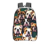 Sac à dos d'écolier transparent en PVC avec imprimé bouledogue anglais