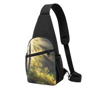 Sac à dos décontracté à bandoulière imprimé soleil du matin dans la nature sauvage pour homme et femme, Noir , Taille unique, Sac à dos décontracté