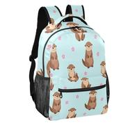 Sac à dos décontracté avec doublure douce Motif loutre Marron Taille S | Bretelles tissées réglables, disposition de rangement multi-compartiments, shopping de fin de semaine