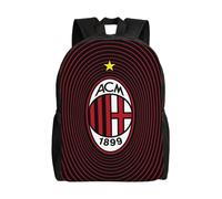 Sac à dos décontracté grande capacité pour homme AC Milan, cartable de collège-HXN5388 Noir