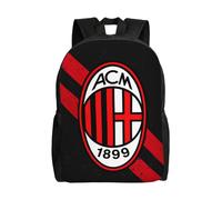 Sac à dos décontracté grande capacité pour homme AC Milan, cartable de collège-HXN5391 Noir