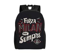 Sac à dos décontracté grande capacité pour homme AC Milan, cartable de collège-HXN5402 Noir