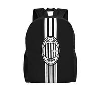 Sac à dos décontracté grande capacité pour homme AC Milan, cartable de collège-XTYD12419 Noir