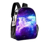 Sac à dos décontracté, multifonction, antivol, grande capacité, à porter à la main - Violet Bleu Galaxy Fox Art Sac à dos décontracté, sac à bandoulière d'escalade transparent