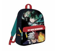 Sac à dos décontracté My Hero Academia - Couleur : noir, rouge et vert - 30 x 41 x 14 cm - Fabriqué en polyester - Motif imprimé de personnages en action - Produit original conçu en Espagne