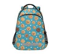 Sac à dos décontracté pour enfants motif cœur Cookies Sac à dos d'école Sac à dos pour étudiants Sac à dos pour garçons et filles