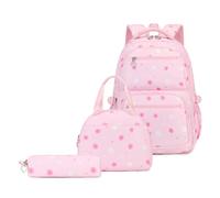 Sac à dos décontracté Y2K avec poches multicouches à pois pour femme | Sacs polyvalents, ensemble de 3 pièces, sacs à dos de voyage de grande capacité, motif Floral pour enfants