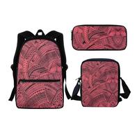 Sac à dos design de marque polynésienne Samoa pour garcons et filles, trousse d'ecole, sac de voyage décontracté pour jeunes, organisateur de papeterie d'apprentissage Noir