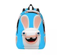 Sac à dos dessin anime robuste à bandoulière R-Lapins Crétins Invasion Employés de bureau Anniversaire Sac à main léger Pique-nique week-end Noir