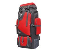 Sac à dos d'extérieur 70 L de grande capacité, portable et polyvalent, sac à dos léger pour homme et femme, adapté pour les voyages, le camping et les vacances, sac à dos de lycée, Rouge, taille
