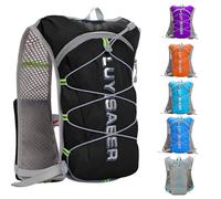 Sac à dos d'hydratation pour course à pied, sangles de poitrine légères et réglables, compatible avec la vessie d'eau de 2 L, sac à dos respirant et réfléchissant pour homme et femme pour randonnée,