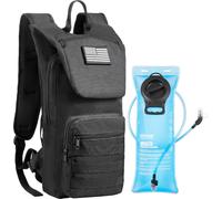 Sac à dos d'hydratation VEVOR avec vessie d'hydratation en TPU de 3 L Sacs à dos de randonnée pour la marche à pied, le vélo et la course à pied, noir, sac à dos de jour à eau hydro pour hommes et fem