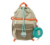 Sac à dos d'inspiration japonaise Cordon de serrage Design Intérieur spacieux pour livres électroniques Bandoulière réglable Sac à cordon de serrage loisirs, kaki