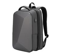 Sac à dos d'ordinateur moderne de grande capacité, sac à dos pour hommes étanche et antivol, port USB, avec verrouillage par mot de passe, voyage/affaires/travail (Gris)