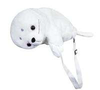 Sac à Dos Doudou - Sac en Peluche Phoque Blanc de 50 cm | Sac Portable Mignon avec Bretelles Réglables | Peluche Animaux de l'Océan - Parfait Pour Les Voyages Scolaires Et Les Cadeaux D'enfants