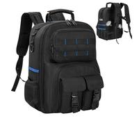 Sac à dos d'outillage pour un électricien, Organisateur À Base Rigide, Avec de multiples poches, sac à dos robuste et renforcé à outils, Pour Technicien, Construction, Électricien, Plombier, Bricolage