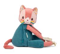 Lilliputiens Sac à dos doux Jeanne le chat - Ajustable, lavable en machine - Bleu Enfants