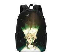 Sac à dos Dr. Stone pour hommes, femmes et adolescents, sac à dos décontracté et résistant à l'eau - CASE567 Noir