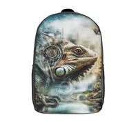 Sac à dos Dragon's Gaze Mystique Reptile imprimé en 3D pour enfants, sac à dos tendance et décontracté, sac de voyage mignon, sac à dos d'extérieur décontracté pour garçon et fille, 43 cm (17 pouces)