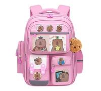 Sac à dos drôle, sac à dos Capybara | Adorable sac à dos de dessin animé,Sac à dos étanche avec cartes, badges, breloque de sac, grand sac de voyage pour vacances, anniversaire