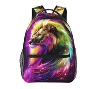 Sac a Dos Ecole Casual Sac à Dos Enfant Art coloré de l'univers du Roi Lion de l'Espace et des Étoiles Unisex Daypacks pour Quotidien Fille Garçons 29X40cm