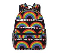 Sac a Dos Ecole Portable Sac à Dos Enfant L'amour c'est l'amour LGBT Fierté Gay Rainbow Unisex Backpack pour Voyage Ecole Fille 29X40cm