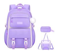 Sac a Dos École Sac à Dos Ecole Primaire Ados Fille Sac D'école Sac à Dos Scolaire Lycée Ado Fille Sac à Dos École Lycee Sac à Dos Ecolier Étudiant Sac à Dos pour L'école Sac a Dos Écolier Violet