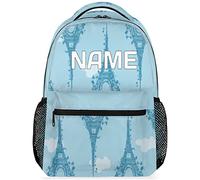 Sac À Dos Eiffel Tower Pattern Custom France Paris Personalized Rucksack Durable Cartables Classique Sac A Dos Scolaire pour Randonnée Étudiant École 29X40CM