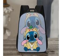 Sac à dos élégant Disney Lilo & Stitch et ses amis, avec motif graphique, intérieur en polyester, bretelles réglables, idéal pour les voyages et le travail, unisexe Noir